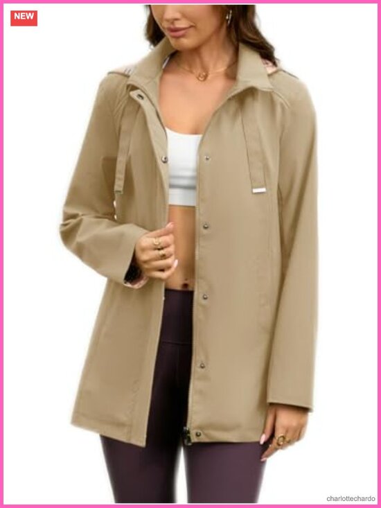 Jackets & Blazers - Long Hooded Rain Jacket Waterproof Hiking Windbreaker Lightweight Trench Coat